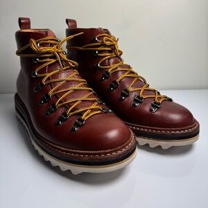 Men's FracapxSimons m120 brown Italian Leather Hiking Boots ripple sole size 42